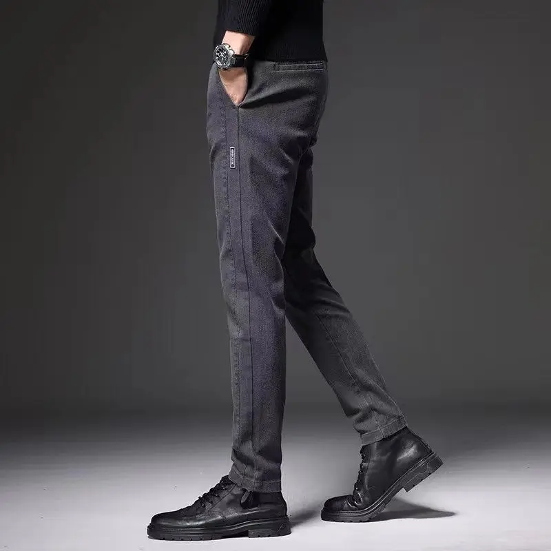 Business Office Casual Solid Harem Pants for Men 2023 Spring Autumn Simplicity Fashion Slim Mid Waist Trousers Male Clothes