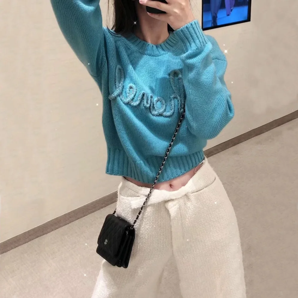 

Loose Women's Sweater Outerwear Lazy Style Autumn Winter New Korean Version Knitted Shirt Warm Thermal Long Sleeve round Neck