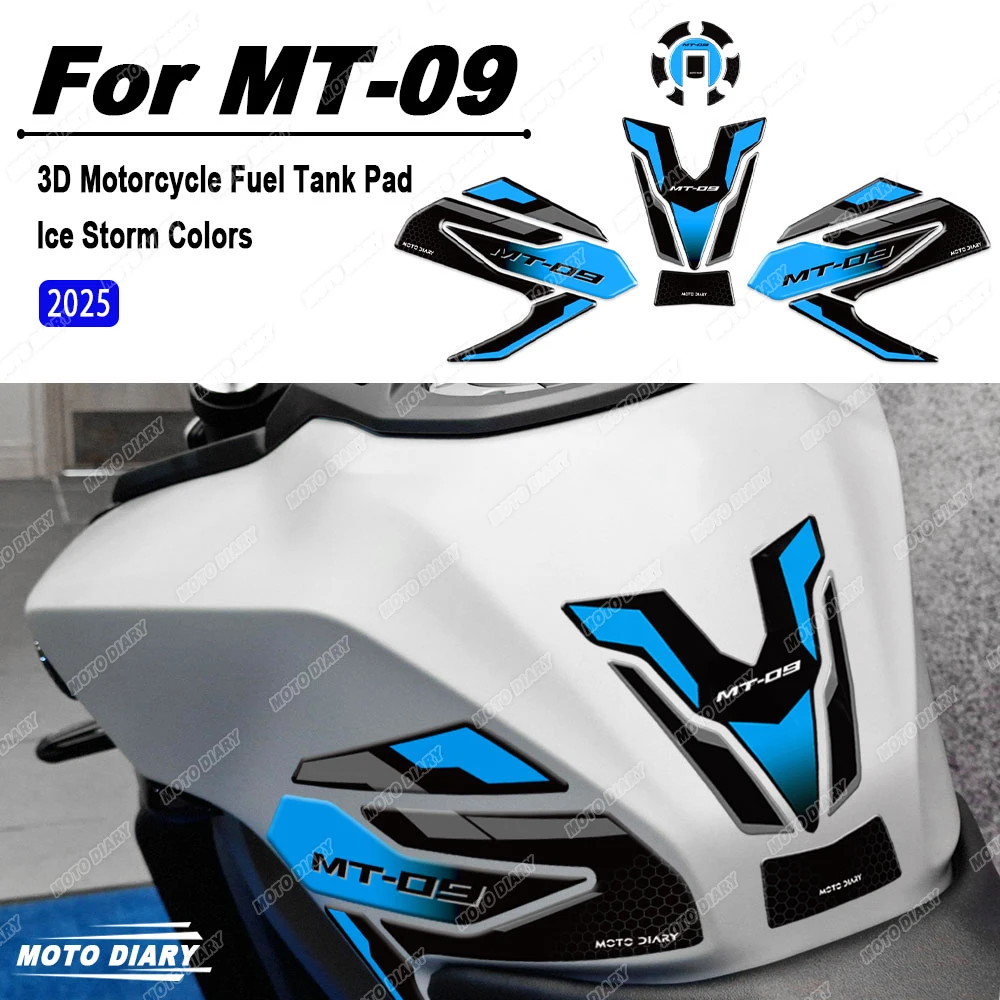 3D Resin Motorcycle Tank Pad Stickers Fuel Tank Protection Decals Waterproof For Mt09 MT-09 MT 09 2025 2024