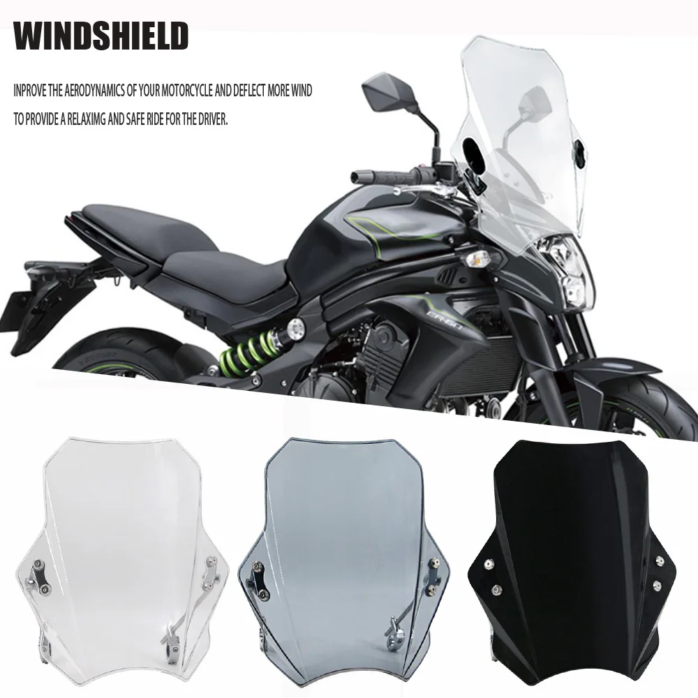 Pare-brise réglable pour moto Kawasaki ER-6N 2006 – 2016, pare-brise universel 22MM 25MM 28MM