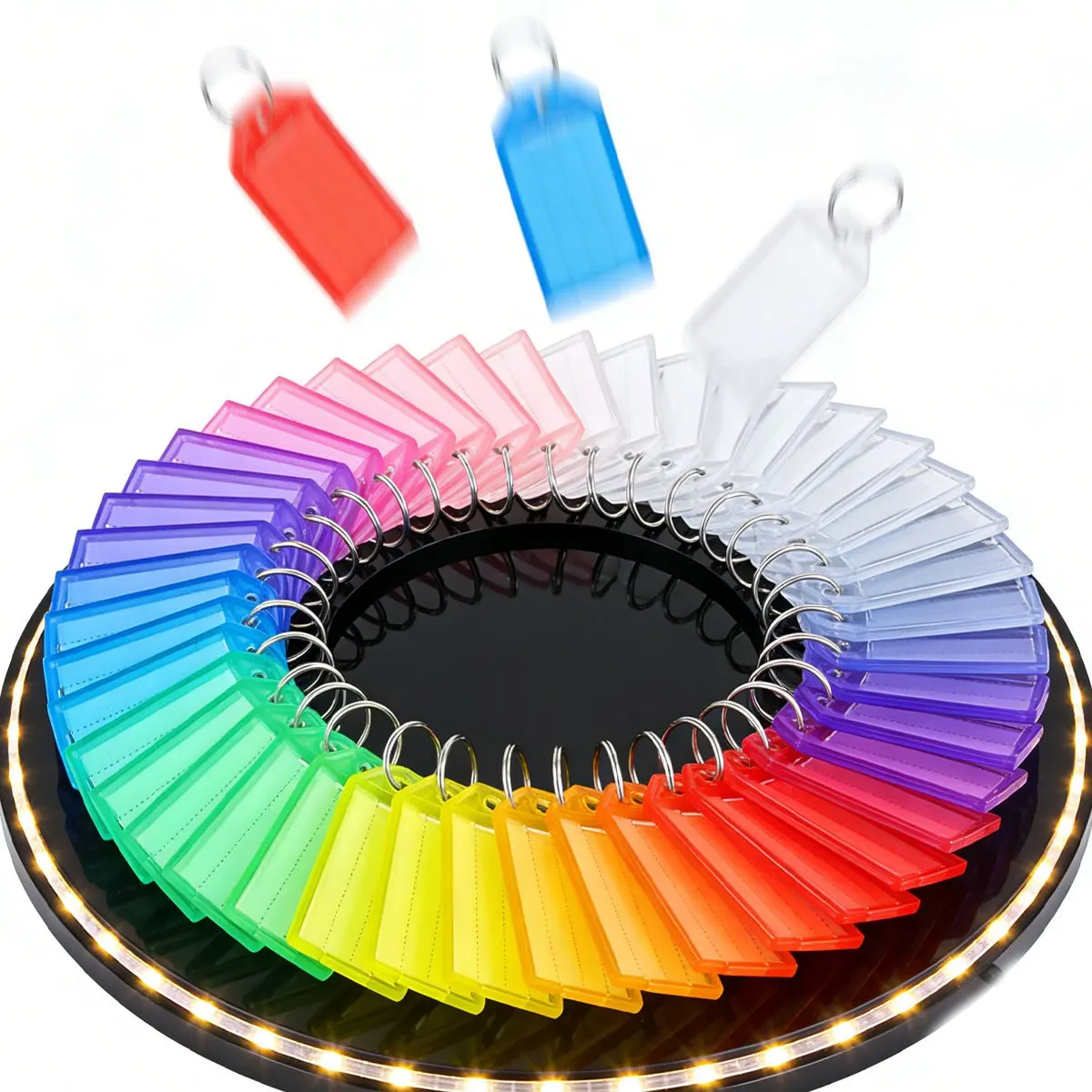10/20/50Pcs Random Color Transparent Flap Key Tags Double-Sided Blank DIY Labels, Waterproof Luggage Markers  ZSY