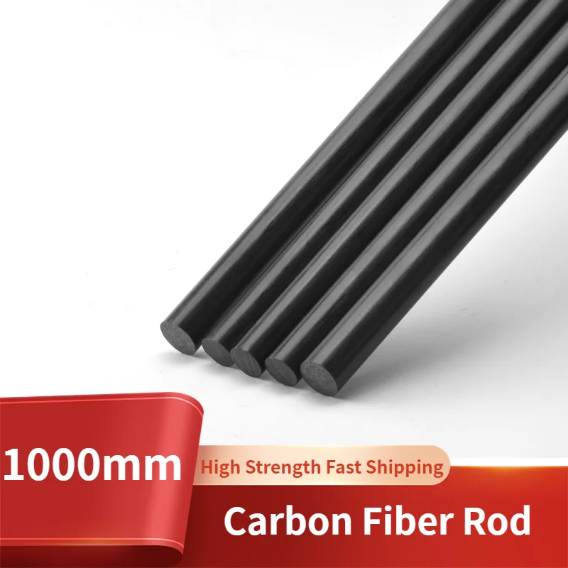 

1000MM long carbon fiber round rod with various diameters, high strength and lightweight DIY composite parts suitable for model.