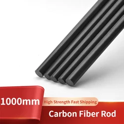 1000MM long carbon fiber round rod with various diameters, high strength and lightweight DIY composite parts suitable for model.