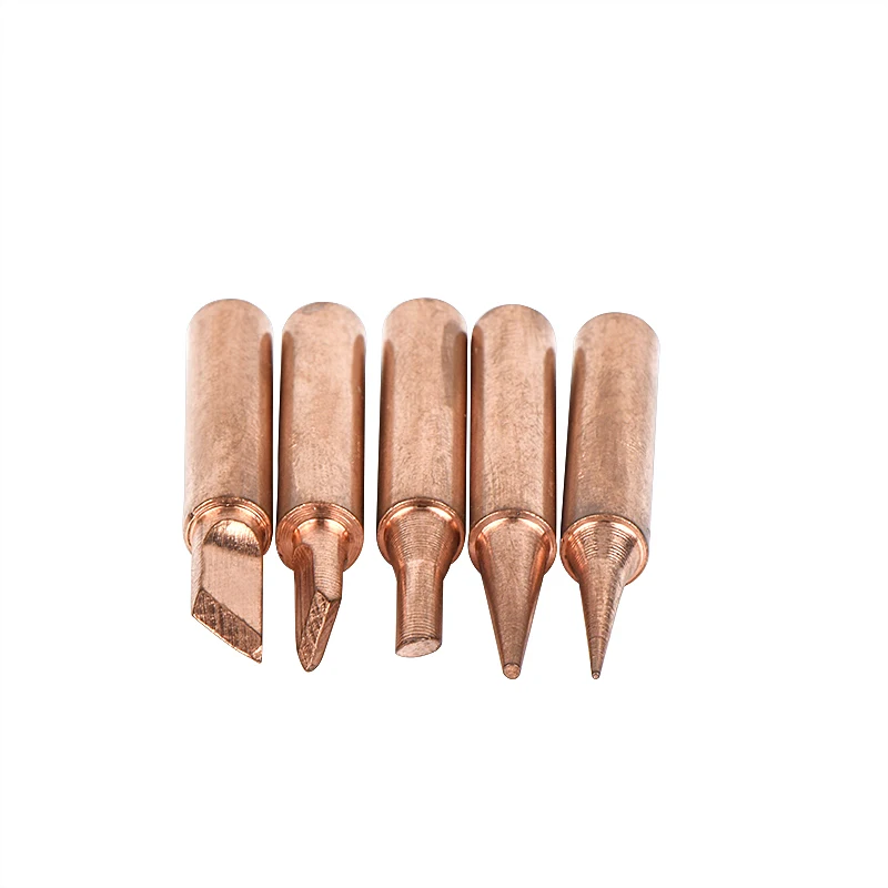 JCD 5PCS Copper Iron Tip I/B /K/2.4D/3C Set 900M T Welding Tip Head Tools Inside Hot Bare Copper Electric Soldering Iron