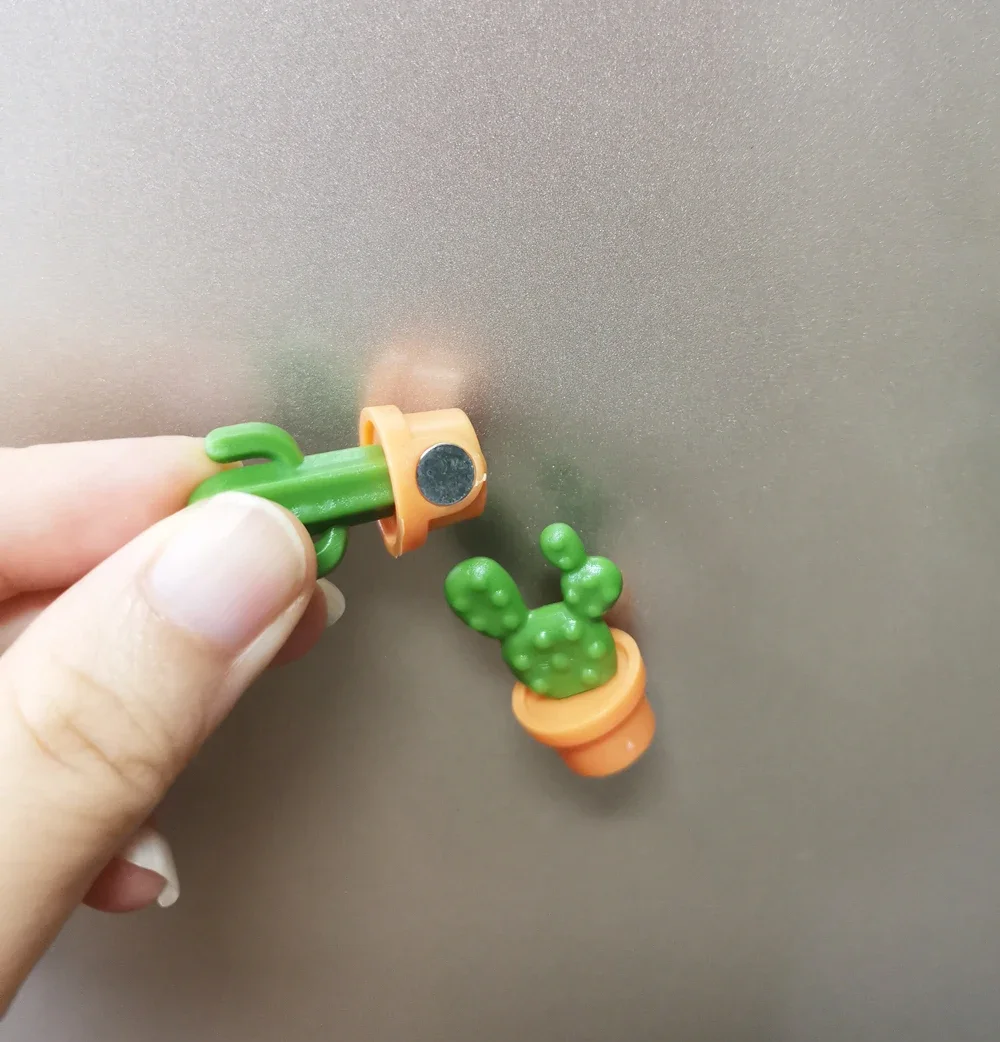 6pcs Cactus Fridge Magnet Refrigerator Magnetic Sticker 3D Cute Succulent Plant Message Board Reminder Home Decoration Kitchen