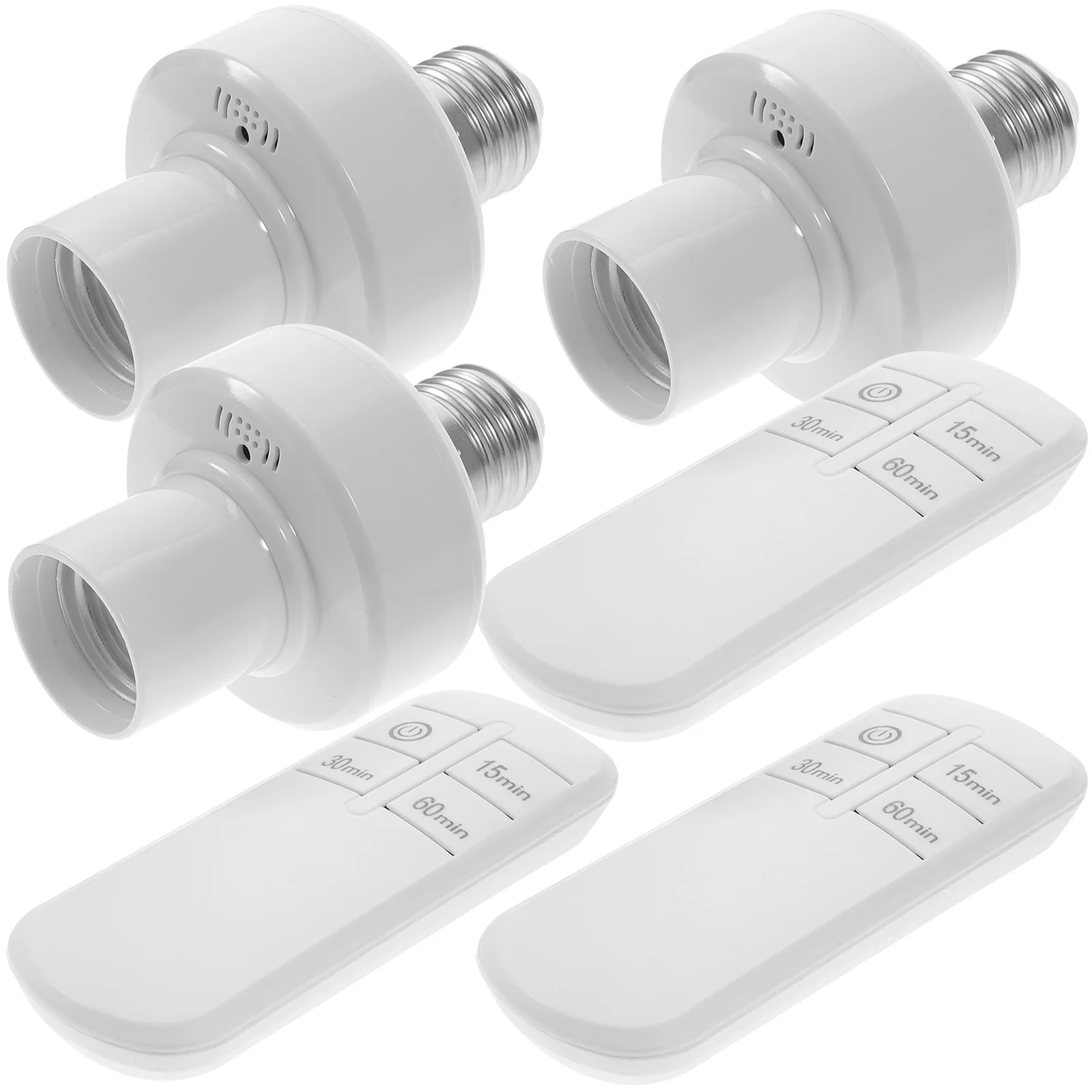 

3Pcs Remote Control Light Base E27 Wireless Socket Keyless Holder Fits LED Incandescent Programmable Timers Remote Switch