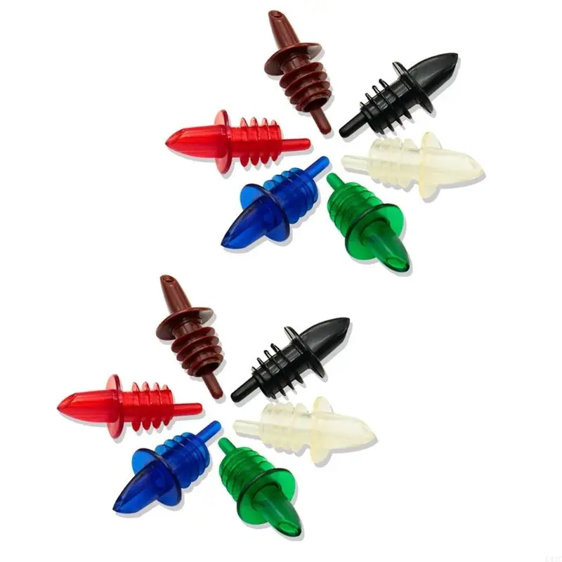 K43C 10 Pcs Spout Pourer Stopper Plastic Liquor Bottle Pourers Oil Pourer Dispenser