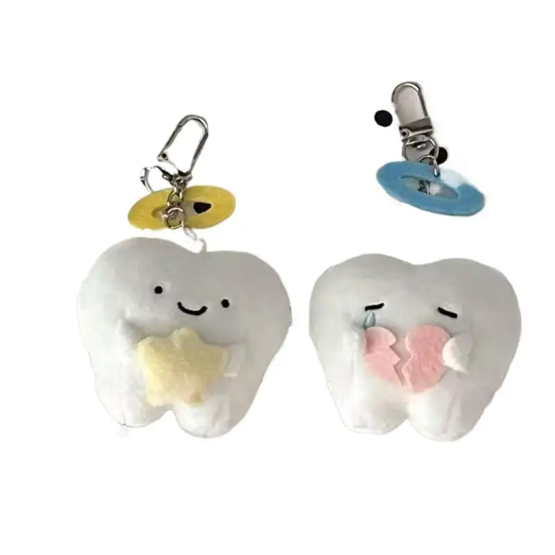 핫세일 귀여운 카와이 이빨 날개 창의적인 봉제 인형 장난감 만화 인형 키체인 백팩 펜던트 가방 장식 액세서리 선물