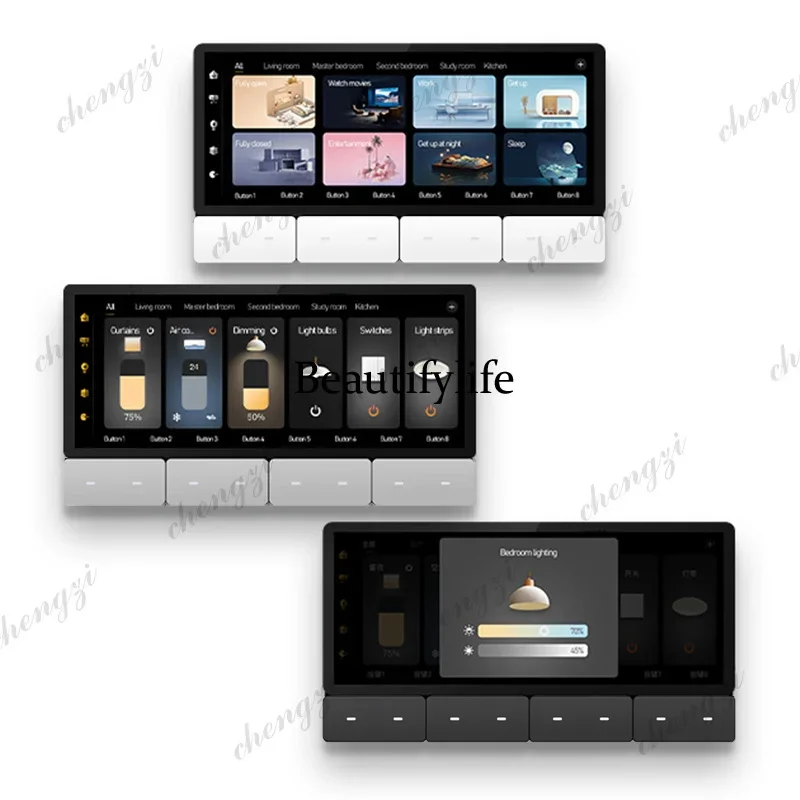 M138 New type 6.2 Inch Tuya Smart Control Panel Zigbee Gateway 8 button Multi-function Relay Bluetooths player Audio Wall amplif