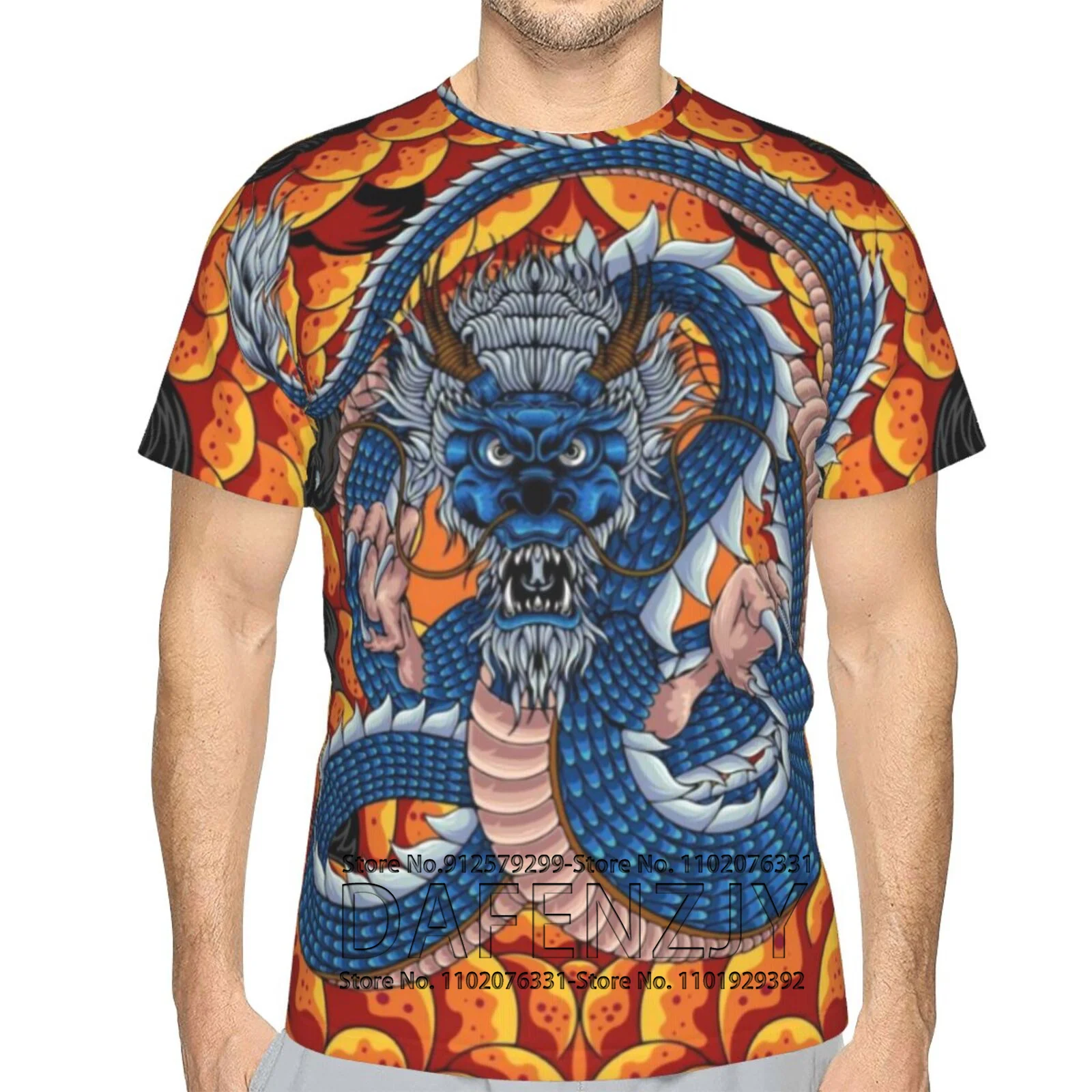 

Футболка мужская с 3D-принтом дракона в стиле Харадзюку, готический топ с коротким рукавом в стиле рок, ретро