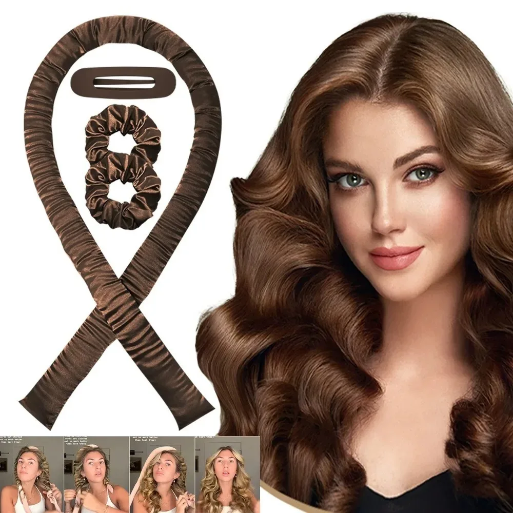 No Heat Hair Curler Heatless Curling Rod Headband Ribbon Hair Rollers Silk Curls Sleeping Lazy Soft Hair Curlers Styling Tools