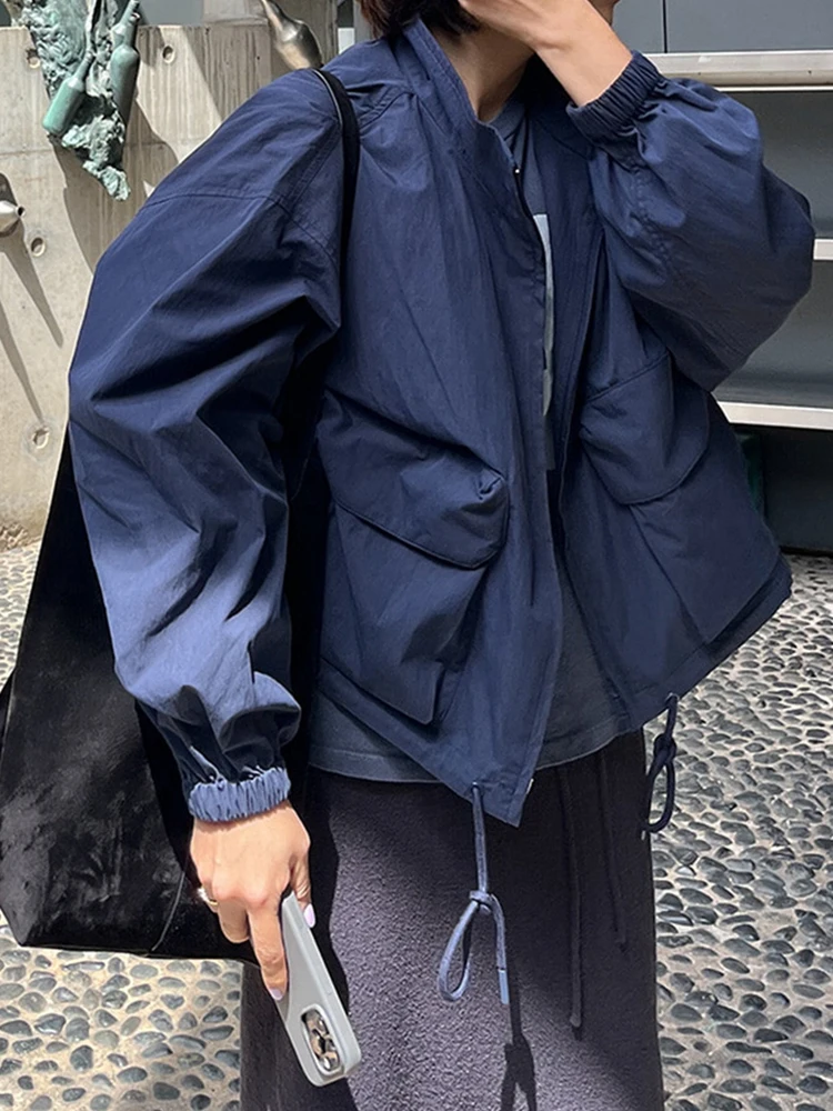 

Женское простое свободное пальто на молнии с длинными рукавами и воротником-стойкой, из хлопка, осенне-зимнее, приталенное, F03, для повседневной носки