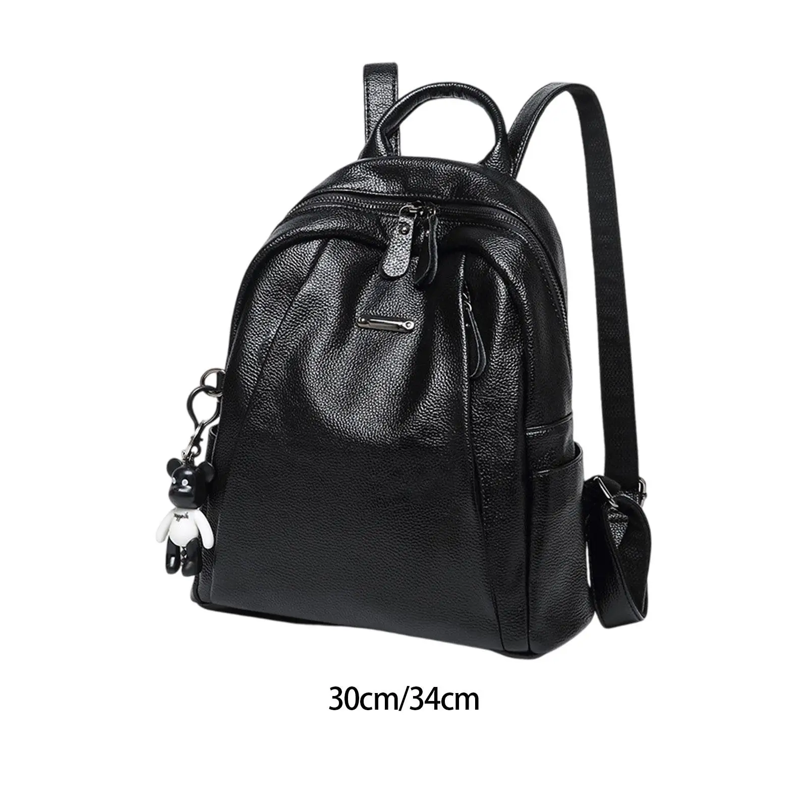 

PU Leather Backpack Women Backpack Adjustable Strap with Zipper Casual Book Bag