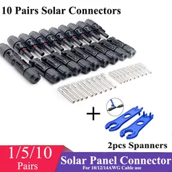 1/5/10 Pairs Solar Connector PV Solar Panel Connectors Male & Female 1000V 30A for Solar Cable 14/12/10AWG solar system use