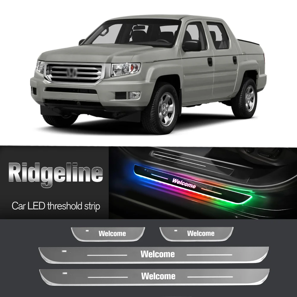 Car Door Sill Light For Honda Ridgeline 2006-2022 2007 2013 2017 Customized Logo LED Welcome Threshold Pedal Lamp Accessories