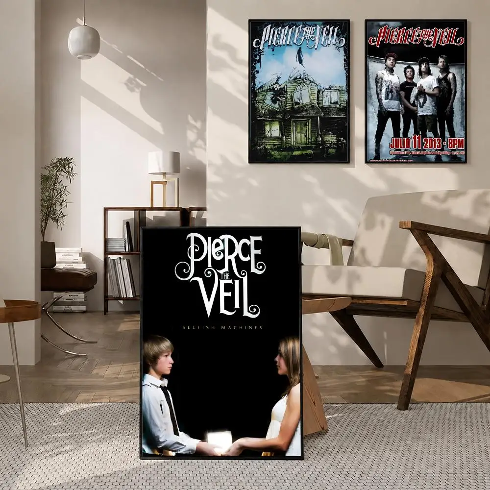 Band Pierce The Veil Poster Poster Room Wall Art Decor Waterproof Stickers For Home Bar Bedroom Decoration