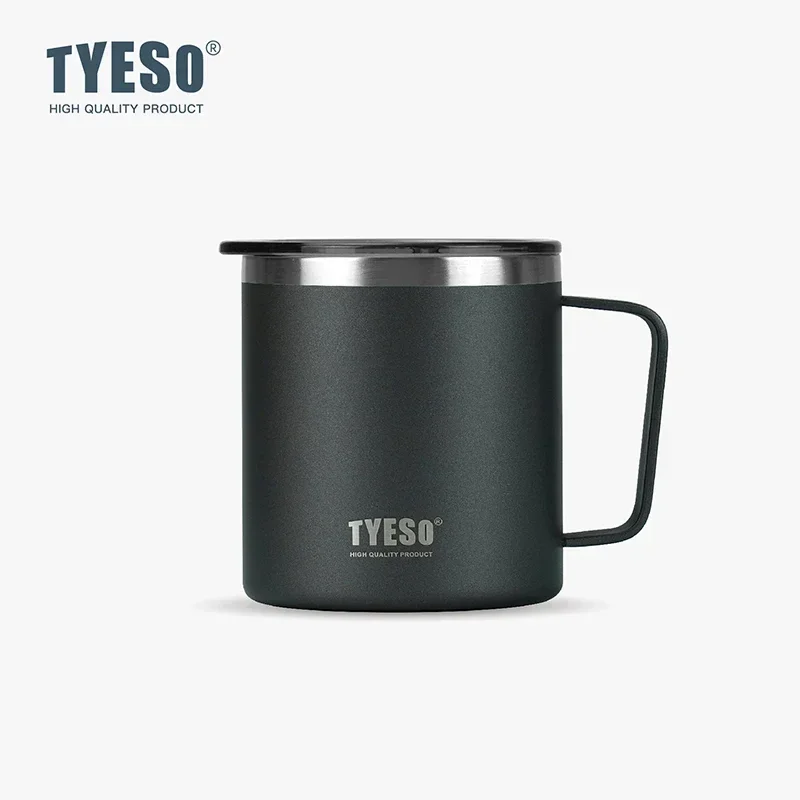 Tyeso 400ml Stainless Steel Vacuum-insulated Cold Insulated Coffee Cup with Handle High Aesthetic Value Vacuum Flasks for Daily