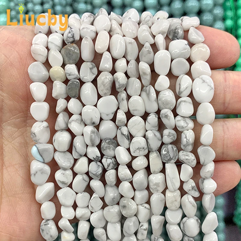 Natural stone Imported white pine Random shape Handmade beads DIY Elastic Accessories Crafts For Jewelry Making15