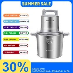 6L Electric Meat Grinder Multifunctional Commercial Household Stainless Steel Mincer Two-Gear Adjustment Kitchen Cutter Mixer