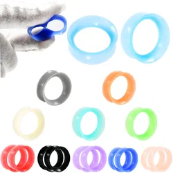1Pair Thin Style Silicone Flexible Double Flared Flesh  Ear Tunnel Plugs Gauge Expander Stretchers Piercing Jewelry 3-25mm