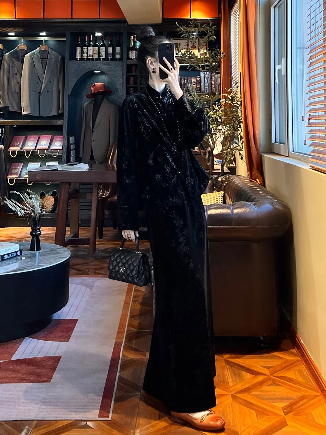 

Вельветовая юбка А-силуэта с высокой талией, свободного кроя, в китайском стиле, с эластичным поясом, универсальная, весенняя, модная, с разрезом сзади