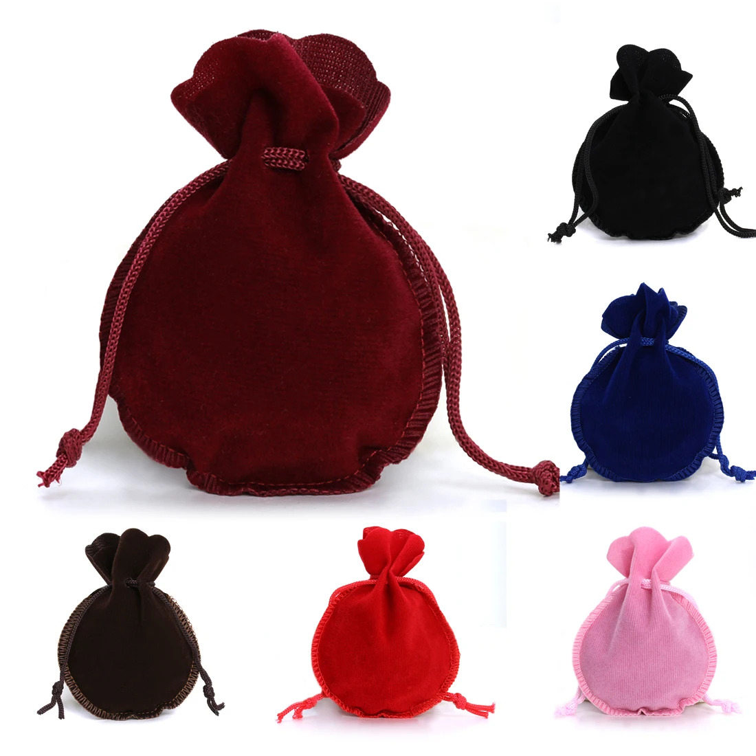 10pcs/lot Drawstring Velvet Bag 7*9cm Cotton Gifts Bag Calabash Shape Bag  Jewelry Packaging Bags Favor Pouches & Gift Bags