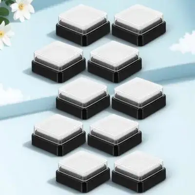 10 قطعة منصات الحبر الفارغة متعددة الأغراض DIY بها بنفسك منصات الطوابع المقاومة للاستخدام اليومي لتقوم بها بنفسك لوحة الحبر فارغة لا لون مختمة