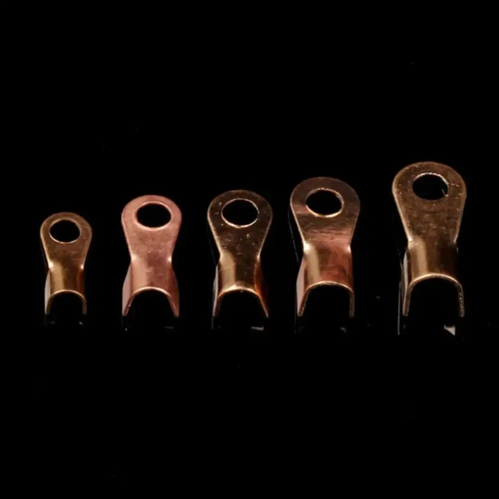 OT Type Wire Terminal Red Copper Solid Copper Crimp Terminals Round Lug Bare Nose Lugs Circular Crimping Terminal