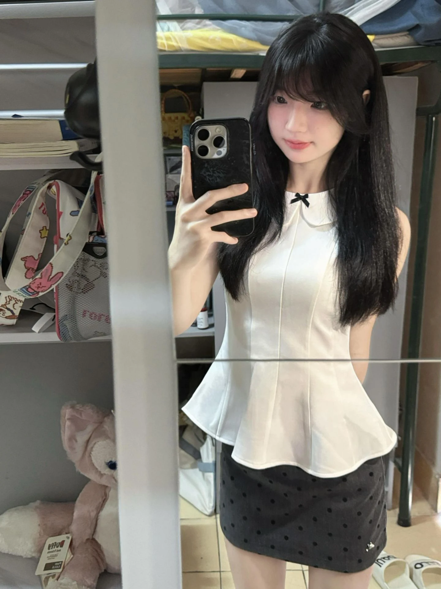 

Elegant White Doll Collar Sleeveless Top Women's Waist Cinching Slimming Knot Vest Summer Korean Style Shirt