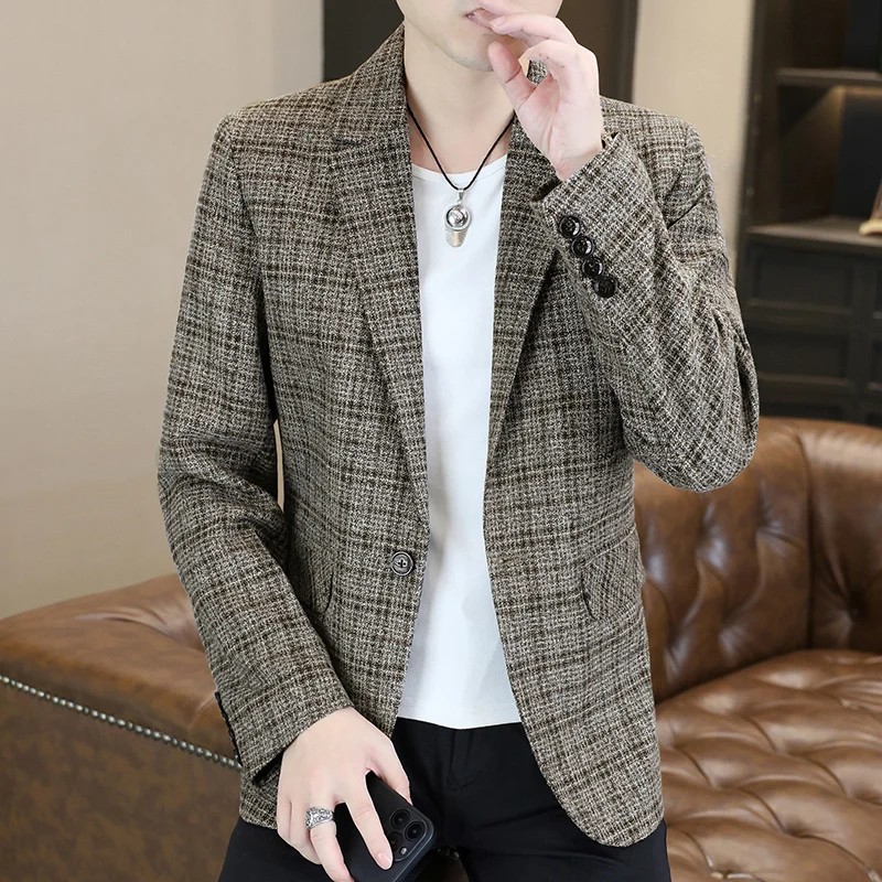 

Blazer Men's Fashion Business Gentleman Groom Professional Gentleman Form-fitting Versatile Casual Formal Wear High-end Blazer