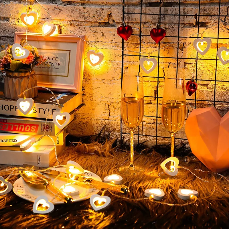 6m USB Red Heart Hollow LED String Lights (Constant On)– Valentine's Day/Proposal/Wedding