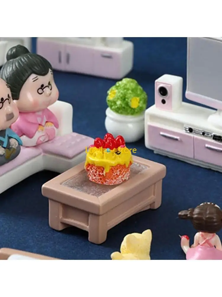 

Y4QA Realistic Miniature Furniture Sofa Table Set for Dollhouses Living Room Decors