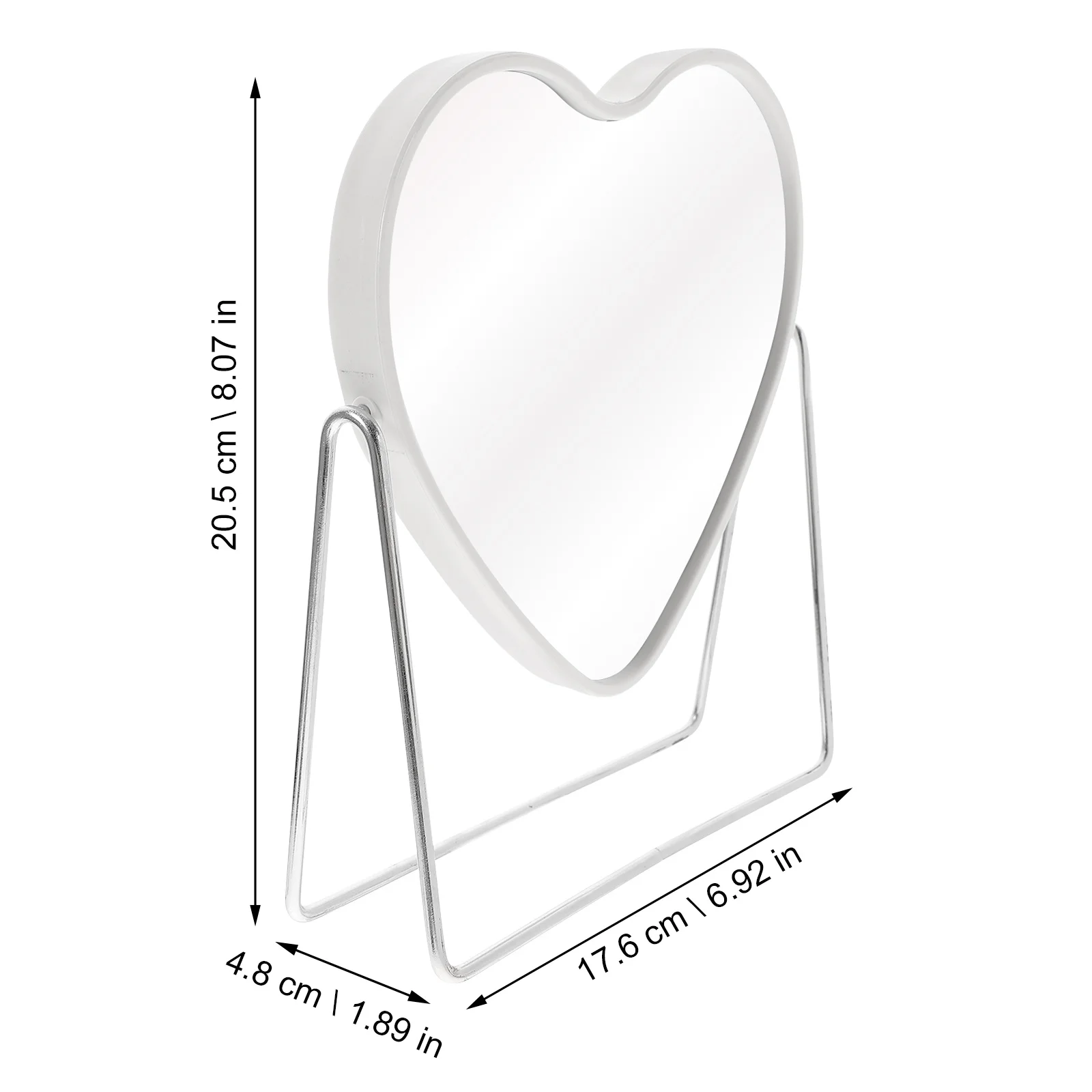 Swivel Makeup Mirror Retro Design Desktop Mirror for Makeup and Shaving Stable Iron Rack for Girls Bedroom Dormitory