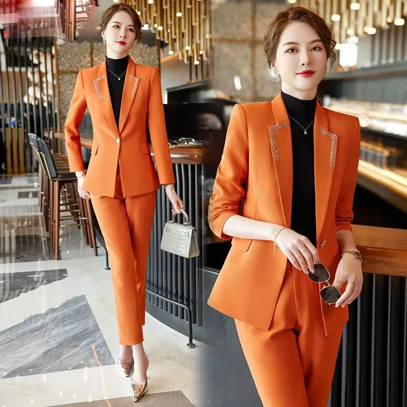 2025 New Autumn Women Blazer Coat Long Sleeve Single Button Office Ladies Business Work Wear Formal Jacket Female Outerwear Tops