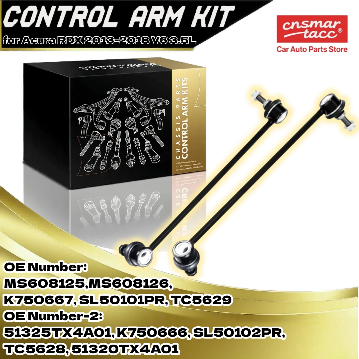 

Комплект передних левых и правых рычагов стабилизатора для Acura RDX 2013-2018 (V6 3.5L) из 2 шт. | Заменяет OE TC5628, 51320TX4A01