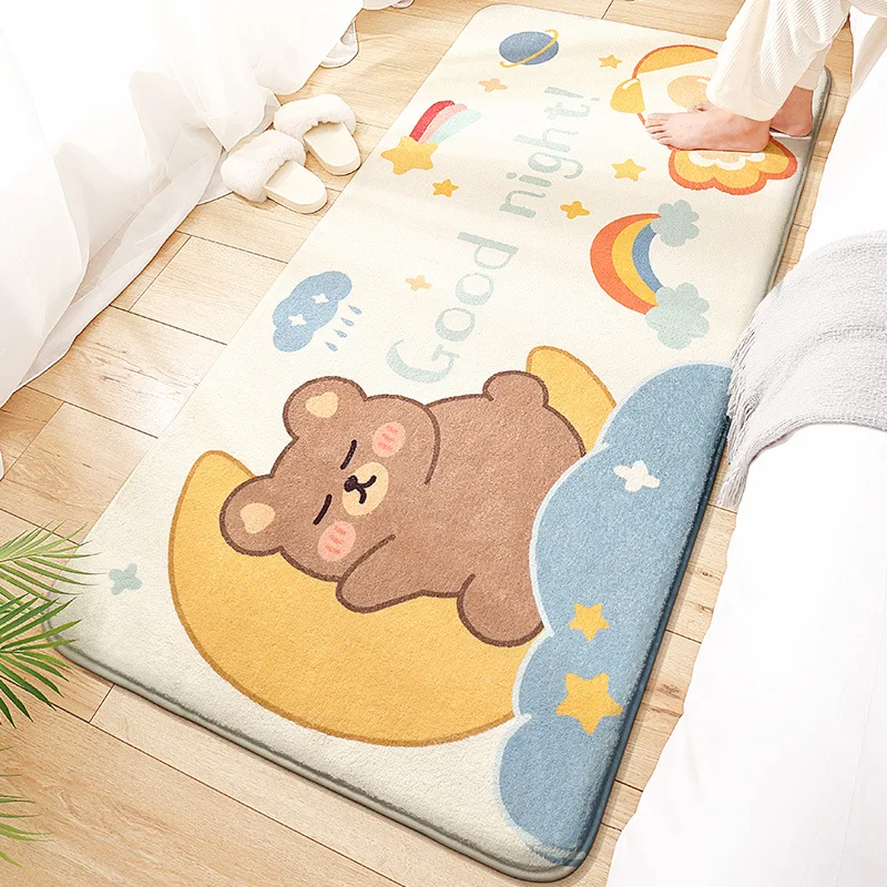 Cartoon Imitation Lamb Wool Children Bedroom Non-Slip Carpet