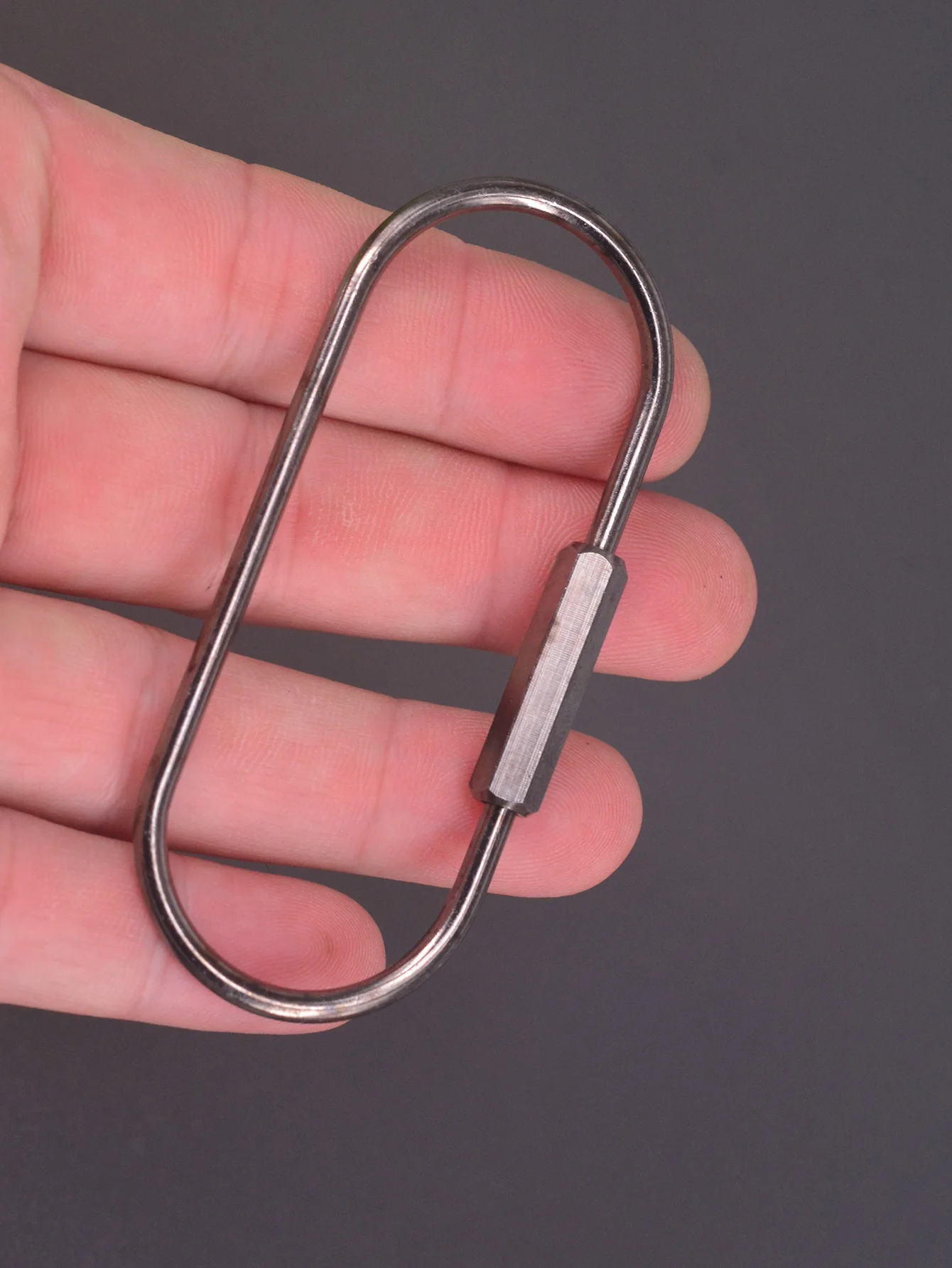 Jet Black Brass Wire Carabiner Keyring - Screw Locking Oval Run Course 4 Sizes Available 36mm to 80mm EDC DIY Key Chains image 3