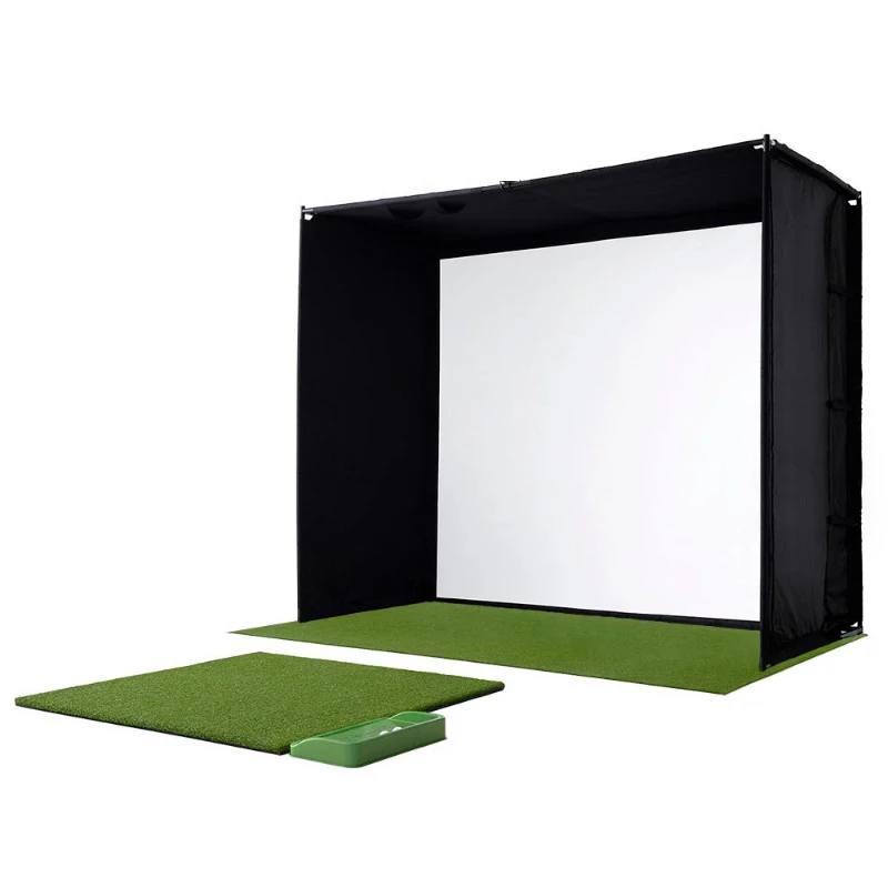 Golf emulator purse seine set, indoor practice mesh cage with frame double curtain