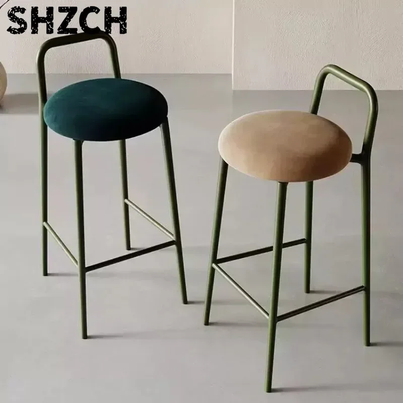 ‌Stackable Bar Stool with Soft Backrest,Modern High Footrest for Home, Comfortable Pub Seat, Durable Restaurant Chair