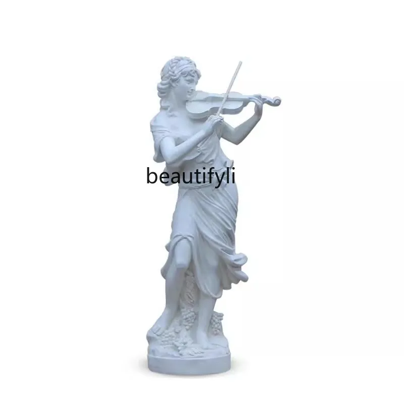 High-end European large-scale music figure sculpture playing and singing floor ornament  shopping mall garden fiberglass art