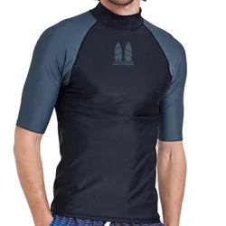 Rashguard Men's Short Sleeve Surfing Shirt Fast Dry Beach Wear Diving Clothing Uv Protection Swimming Apparel Basic Skins Tights