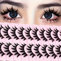 10 pairs of false eyelashes, thick eyelash extensions, reusable eyelash eye makeup tools (10 pairs)