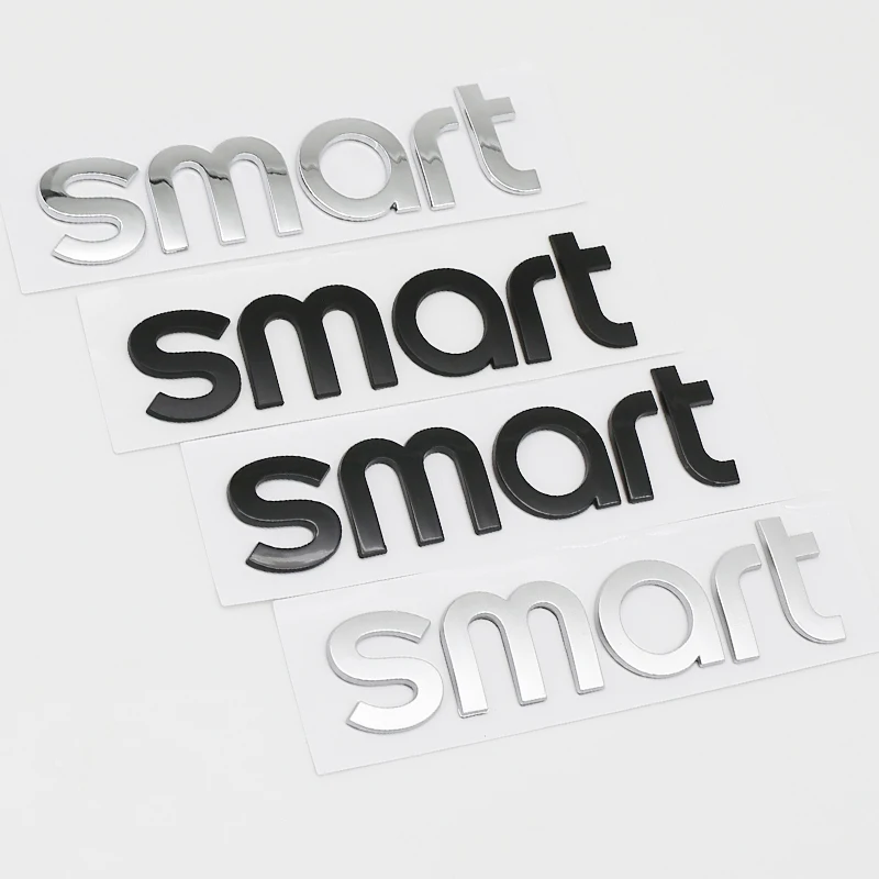 

3D Silver/Black Smart Letter Sticker Car Logo Front Cover Front Rear Back Cover Badge Sticker For SMART 450 451 453 Logo Sticker