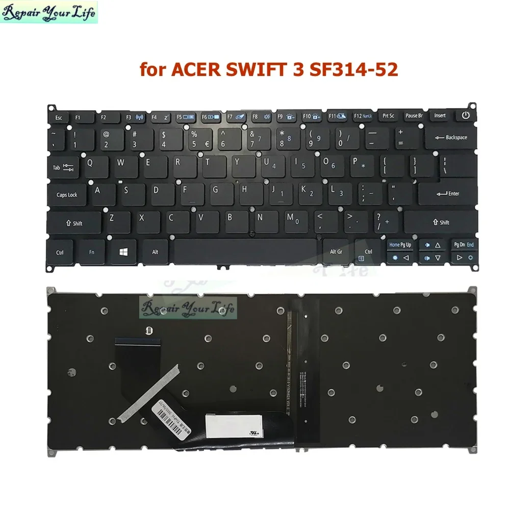 US UK English Backlit Keyboard For Acer Aspire S13 S5-371 S5-371T Swift SF113-31 SF314-52G 53G SF314-55G SB3P-M52B SB3P-A52BWL