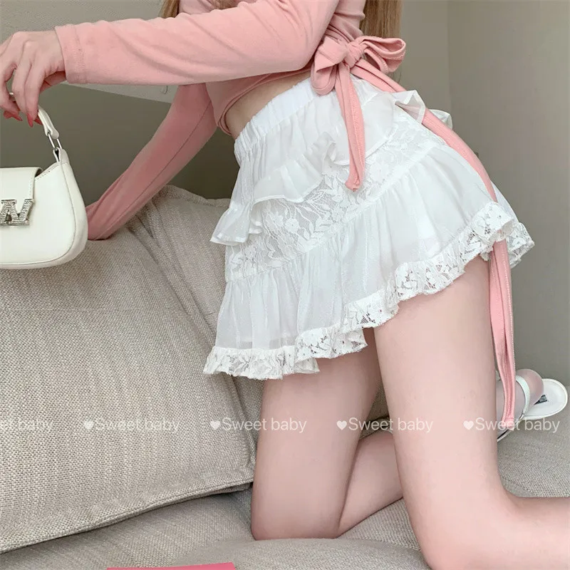 

Women's Clothing White Self Cultivation Short Skirt Sweet Spicy Girl Sexy Cake Skirt High Waist Design Temperament A-line Skirt