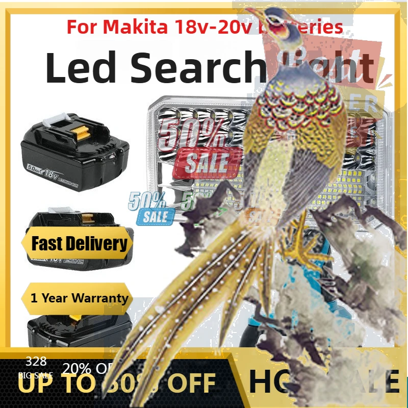 

【Fast Delivery】9 Inches Cordless LED Work Light For Makita 18V Battery Floodlight Spotlight Flashlight With USB Port Clip Design