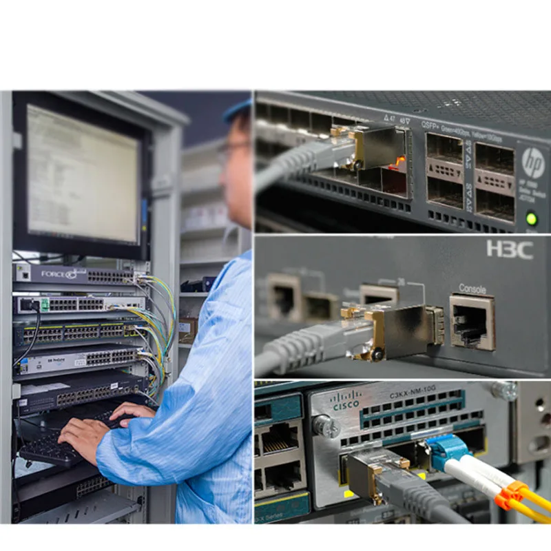 جهاز إرسال واستقبال SFP جديد 10G أحادي الوضع SFP متوافق مع مفاتيح Cisco / Huawei / Ruijie / ZTE / Mikrotik