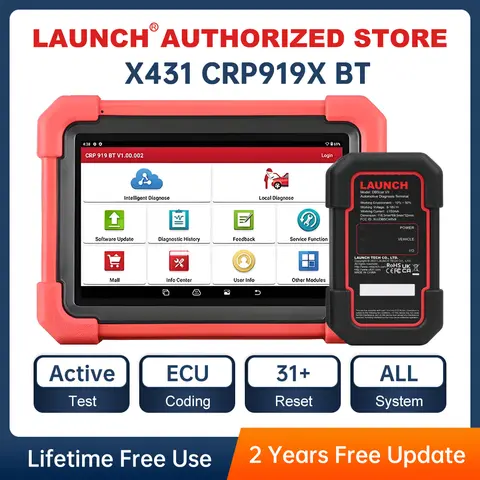 X431 CRP919X LAUNCH BT Car Diagnostic Tool DBScar VII VCI Auto OBD OBD2 Scanner Active Test ECU Coding CANFD DOIP 31+ Reset