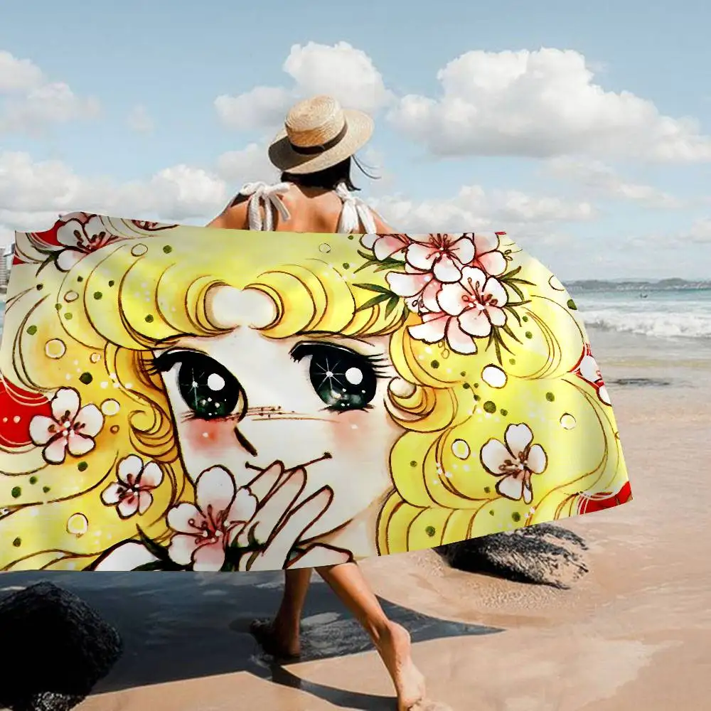 Anime Manga Candy Anime Beach Swimming Towel Soft Absorbent Washcloth Children's Gifts for Kids Travel Camping Gym