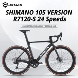 SAVA-Racing Road Bike, Carbon Fiber Frame, R7120 24 Speed Component Bike, UCI CE Certified Adult Race Bike